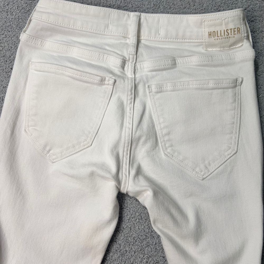Hollister Flare Jeans High Rise Soft 1R White Coastal Cowgirl Boho Y2K 70s - Picture 9 of 9